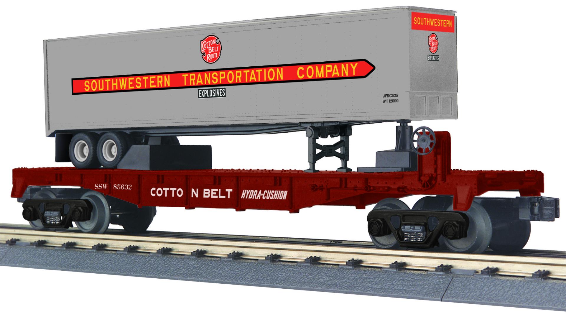 MTH 30-76961 - Flat Car "St. Louis Southwestern" #85632 w/ 40’ Trailer