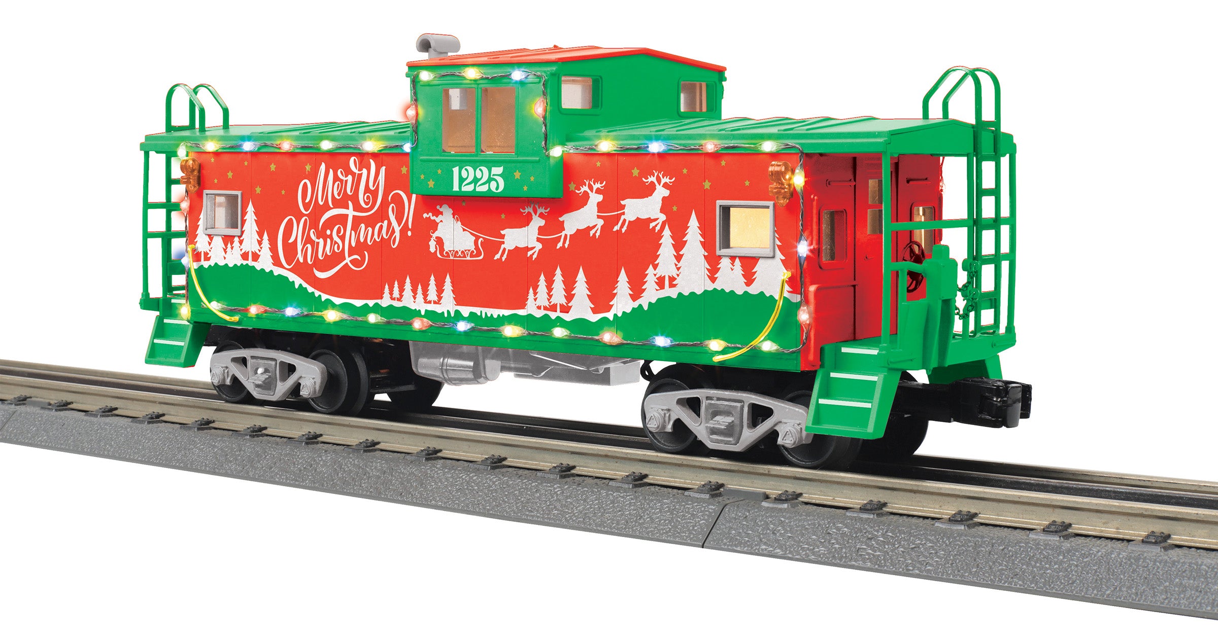 MTH 30-77399  - Extended Vision Caboose "Christmas" #1225 w/ LED Lights