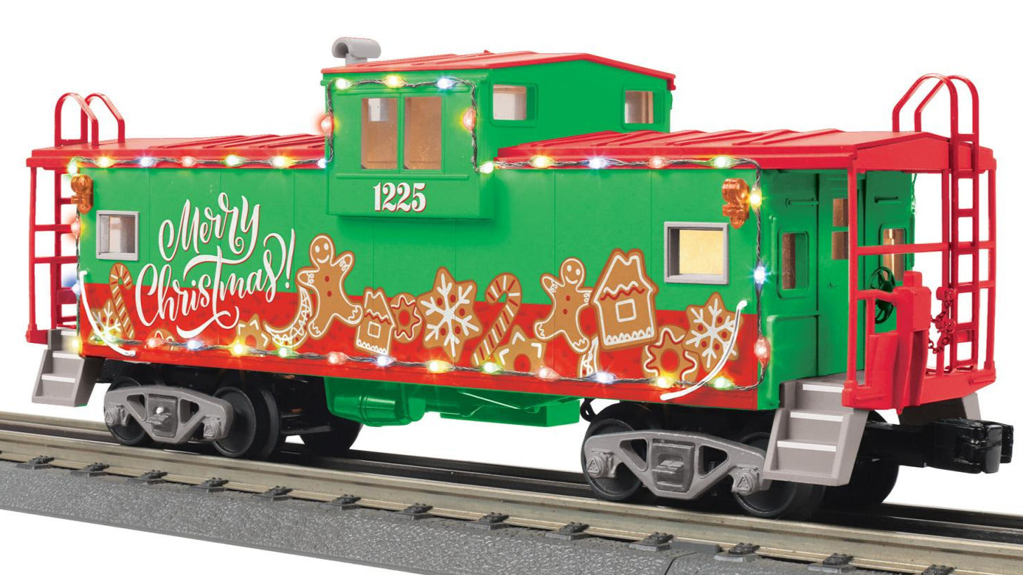 MTH 30-77412 - Extended Vision Caboose "Christmas" #1225 w/ LED Lights