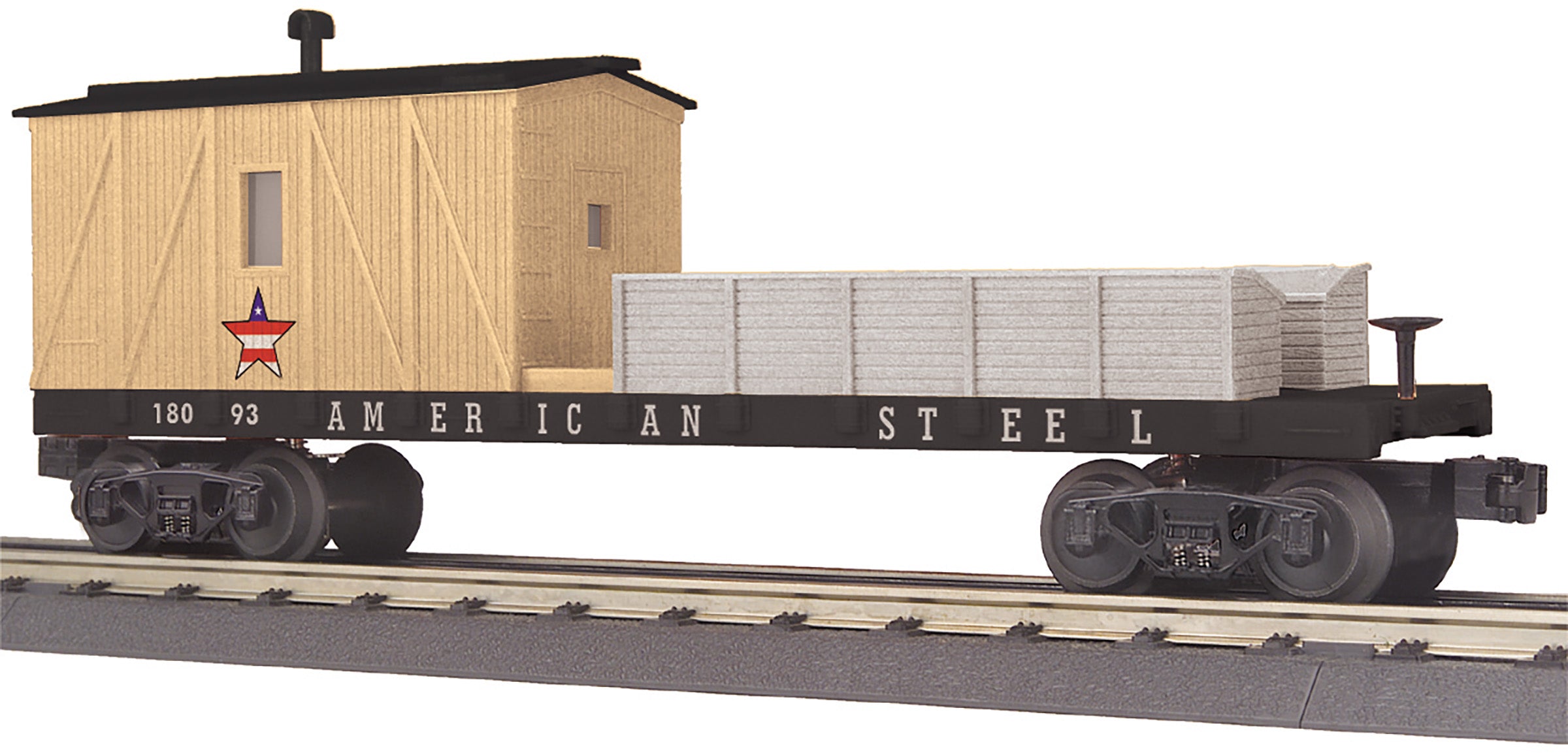 MTH 30-79706 - Crane Tender Car "American Steel" #18093