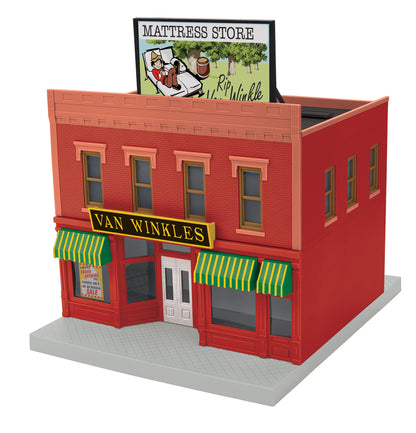 MTH 30-90685 - 2-Story City Building 1 "Rip Van Winkle Mattress Store" w/ LEDs - MrMuffin'sTrains