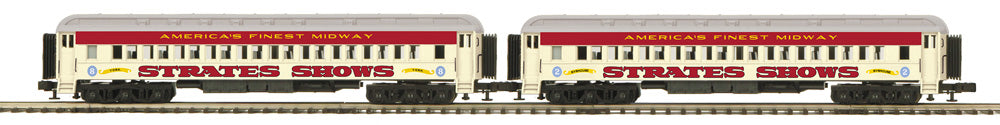 Atlas O 3001772B - Premier - Madison Heavyweight Passenger Cars "Strates Shows" (2-Car) Red