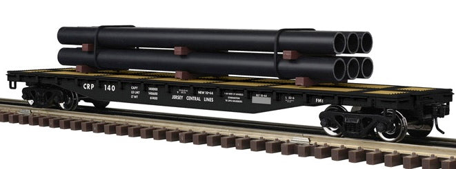 Atlas O 3001883 - Trainman - 52'6" Flat Car "Central Railroad of New Jersey" w/ Pipe Load