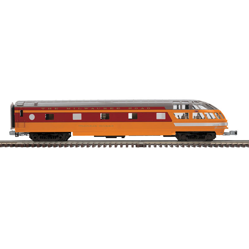 AO-3001958 Atlas Premier O Streamlined Passenger Cars - Single Cars Milwaukee Road 70' Streamlined Skytop Observation Marble Creek  - 3-Rail