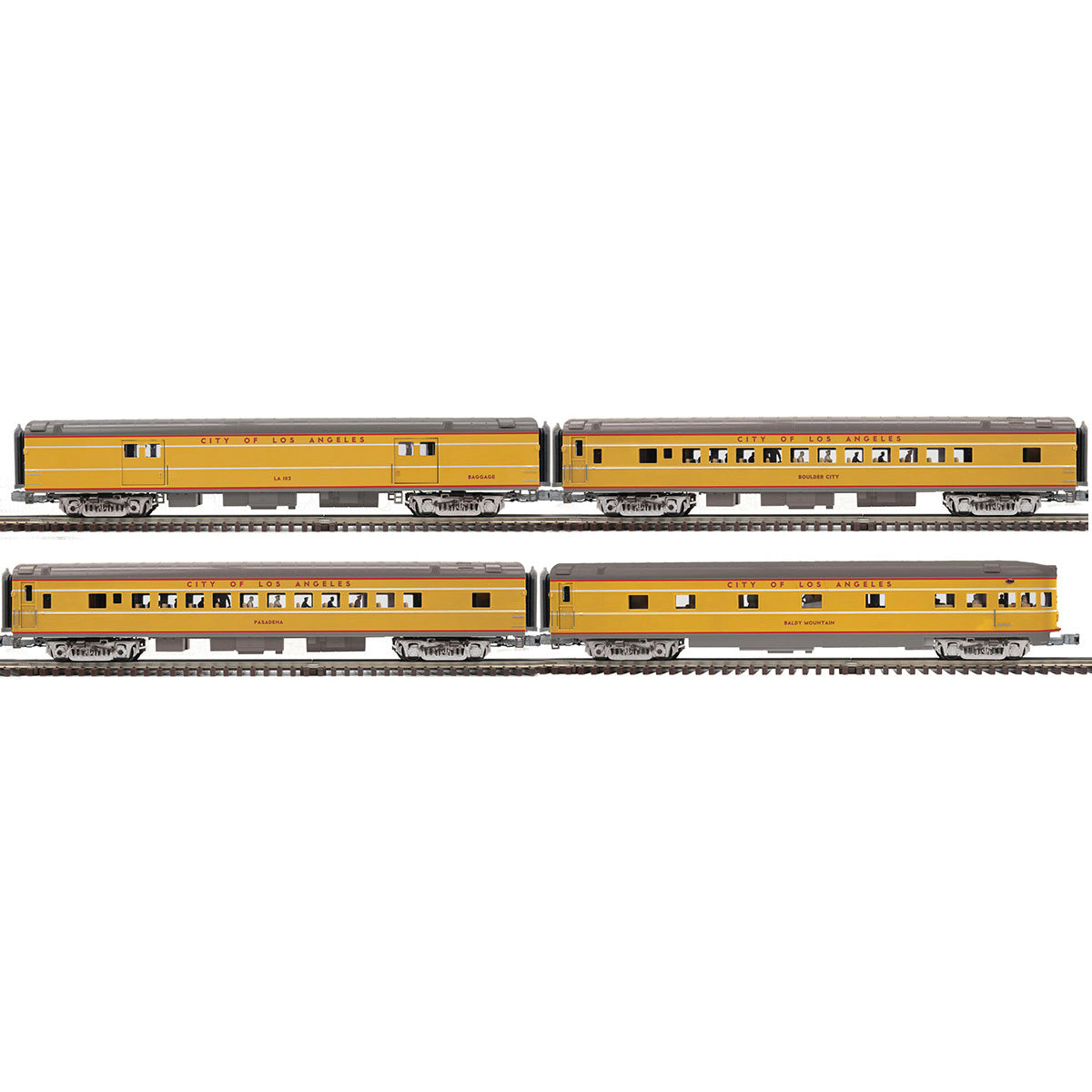 AO-3001959 Atlas Premier O Streamlined Pasenger Cars - 4 Car Sets Union Pacific 4-Car set  - 3-Rail