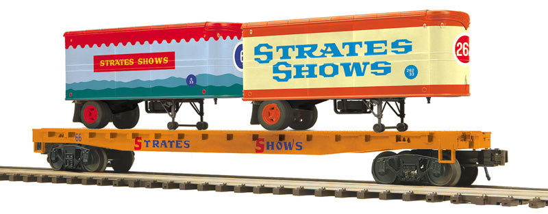 Atlas O 3002599 - Premier - Flat Car "Strates Shows" w/ 2 Trailers #66