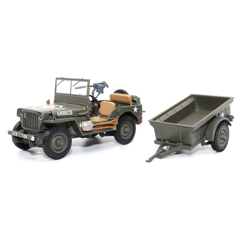 Atlas O 3002658 - Willys Jeep 1/4-Ton Utility Truck w/ Trailer 1/43