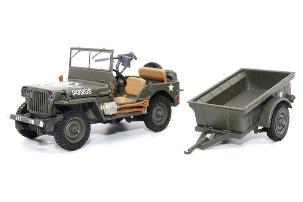 Atlas O 3002658 - Willys Jeep 1/4-Ton Utility Truck w/ Trailer 1/43