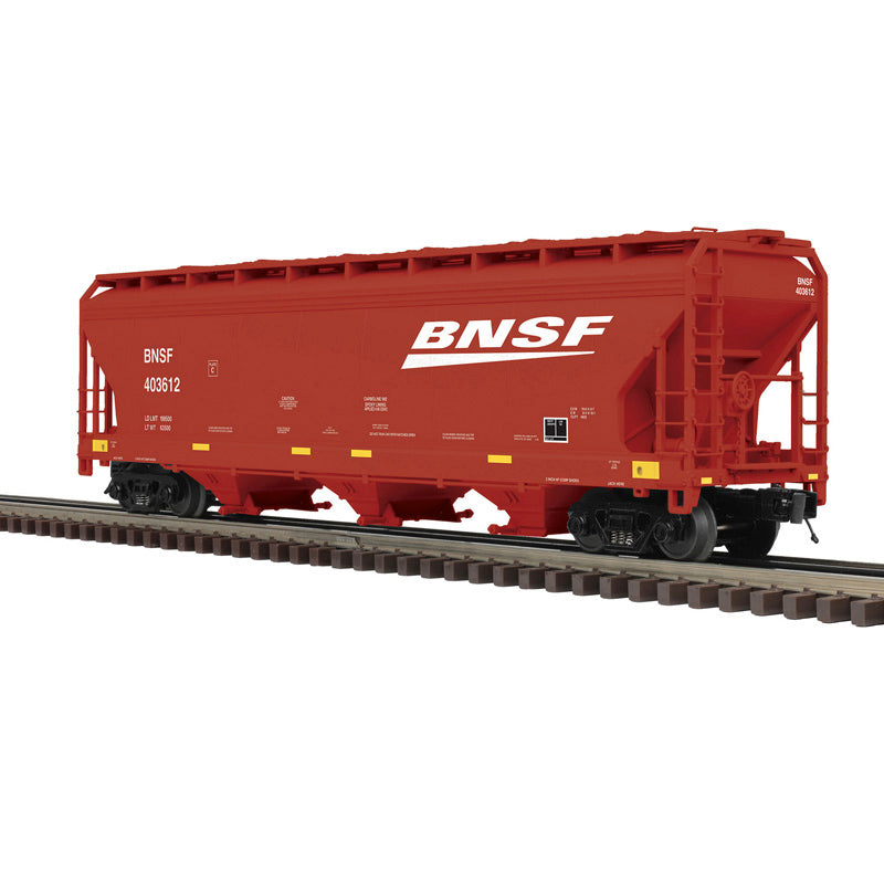 Atlas O 3004094 - Premier - 3-Bay Centerflow Covered Hopper Car "BNSF" (Swoosh) 2-Rail