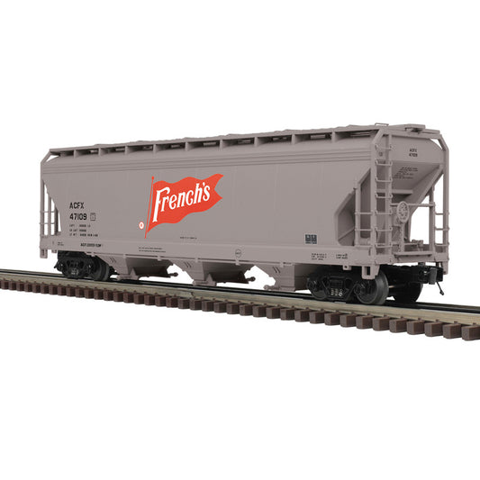 Atlas O 3004097 - Premier - 3-Bay Centerflow Covered Hopper Car "French's" (ACFX) 2-Rail