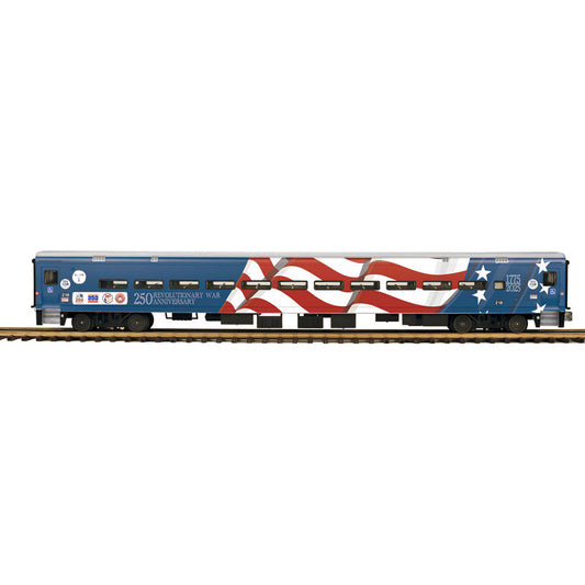 Atlas O 3004128 - Master - Comet II Coach Passenger Car "MBTA" #218 (Revolutionary War 250th Wrap) 2-Rail