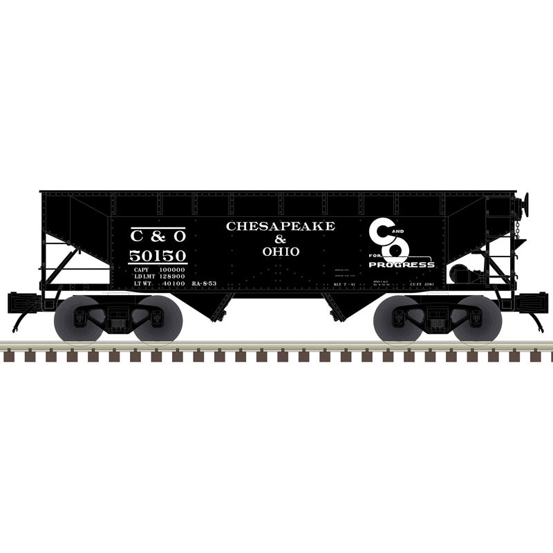 Atlas O 3004150 - Premier - 2-Bay Offset Hopper Car "Chesapeake & Ohio" (2-Rail)