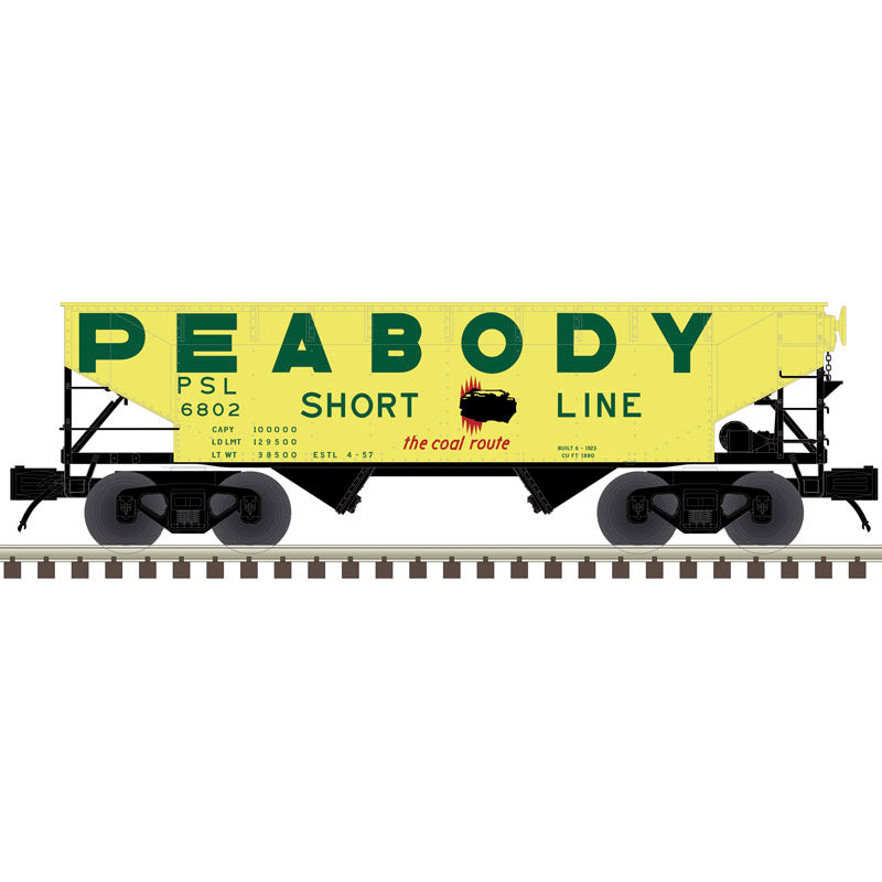 Atlas O 3003154 - Premier - 2-Bay Offset Hopper Car "Peabody Coal"