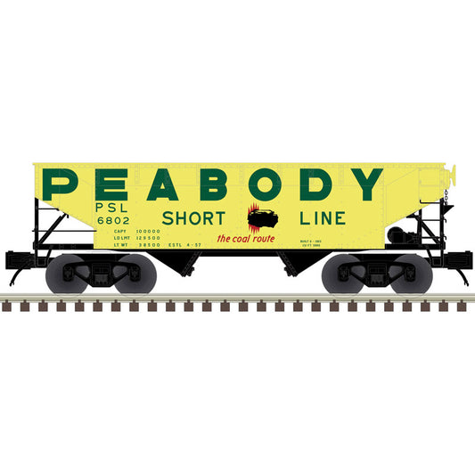 Atlas O 3004154 - Premier - 2-Bay Offset Hopper Car "Peabody Coal" (2-Rail)