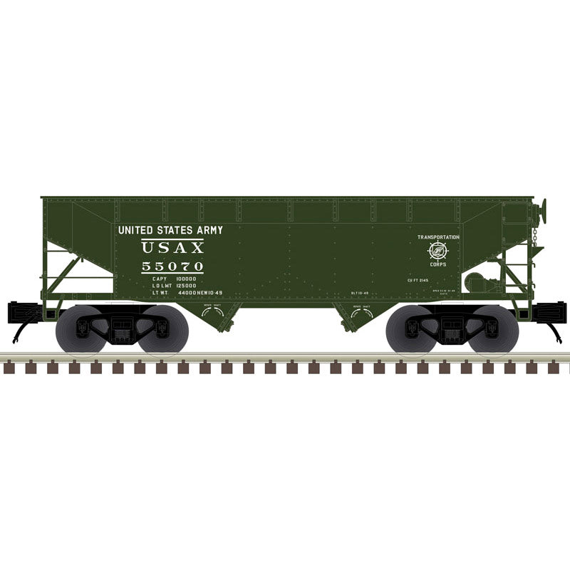 Atlas O 3004155 - Premier - 2-Bay Offset Hopper Car "US Army" (2-Rail)