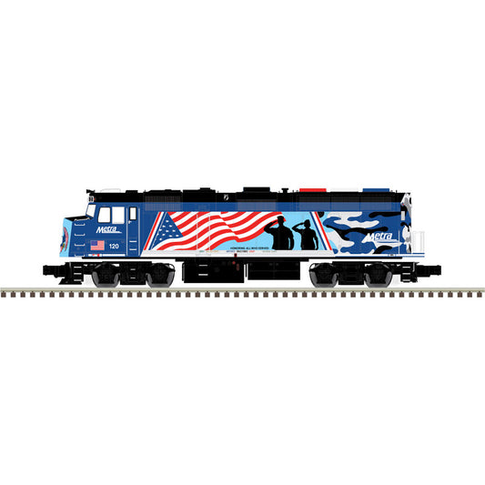 Atlas O 30138765 - Premier - F40PH Diesel Locomotive "Metra" #120 (Veterans Tribute) 2-Rail - MrMuffin'sTrains
