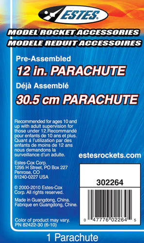Estes 2264 - 12 inch Printed Parachute