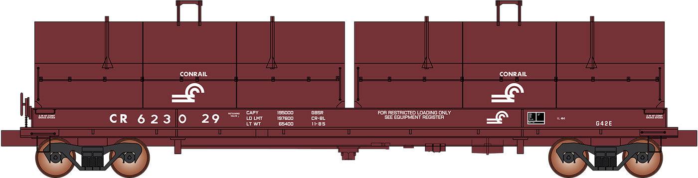InterMountain HO 32515 - Evans 100-Ton Coil Car w/ Angled Hoods "Conrail" (Boxcar Red)