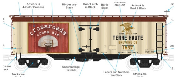 MTH 20-94736 - 36’ Woodsided Reefer Car "Terre Haute Brewing" #2024 - Custom Run for MrMuffin'sTrains