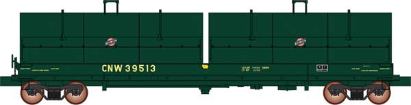 InterMountain HO 32577 - Evans 100-Ton Coil Car w/ Angled Hoods "Chicago & North Western" (Green, Small Logo)