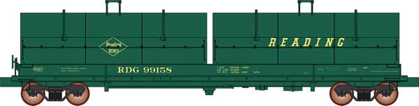 InterMountain HO 32504 - Evans 100-Ton Coil Car w/ Angled Hoods "Reading" (Green, Yellow)