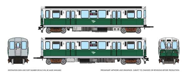 Rapido Trains HO 208017 - Budd 2600-Series Railcars "Chicago Transit Authority" #2849, 2850 (75th Ann. White/Green Scheme)