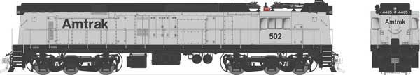 Rapido Trains HO 52025 - E44a Electric Engine "Amtrak" #502 (Black/Silver)