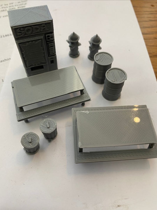 3D Printed - Mixed 3D Printed O Gauge Accessory Pack (9-Pack) - MrMuffin'sTrains