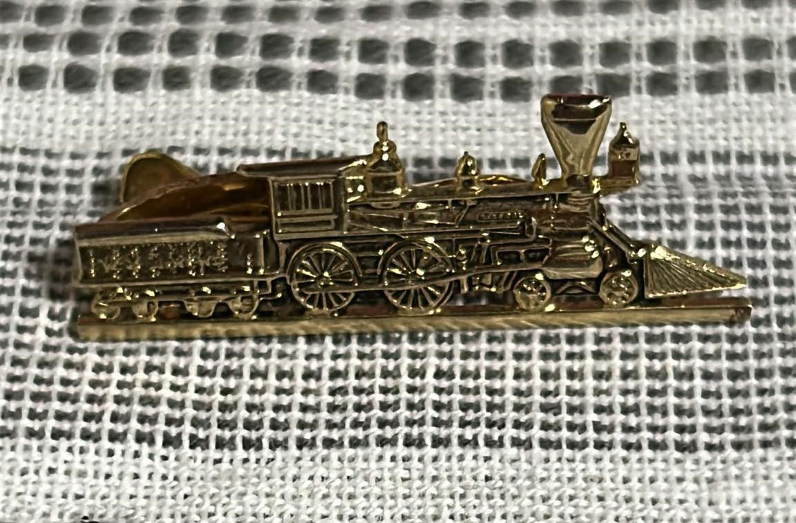 Hickok Steam Locomotive & Tender Neck Tie Clip-Second hand-M7085