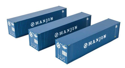Walthers HO 949-18201 - SceneMaster - 40' Hi Cube Corrugated Container "Hanjin" w/ Flat Roof (3 Pack)
