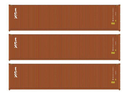 Walthers HO 949-18255 - SceneMaster - 40' Hi Cube Corrugated Container "TEX" (3 Pack)