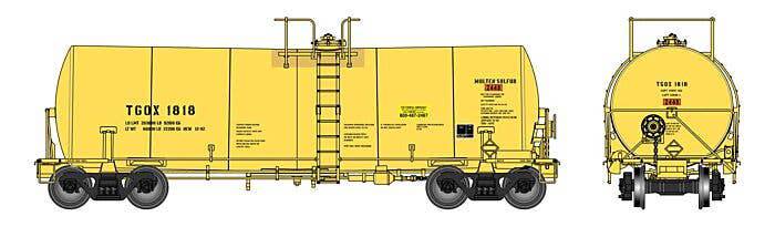 Walthers HO 920-100069 - Proto - 40??? Trinity 14,000-Gallon Molten Sulfur Tank car "First Union" #1818 (TGOX)