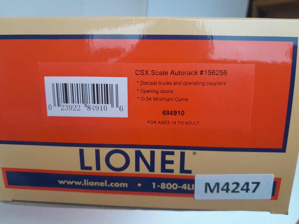 Lionel 684910 CSX Scale Autorack #156256-Second hand-M4247