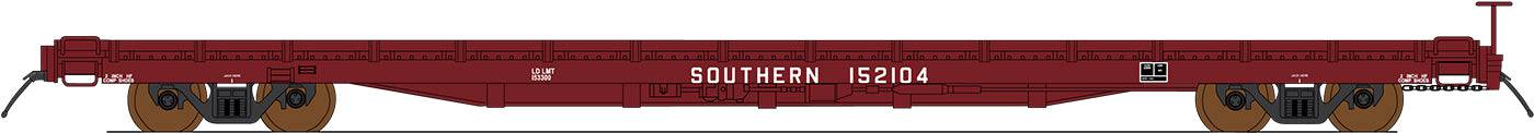 InterMountain HO 46428 - PS 60' Wood-Deck Flatcar "Southern" (Boxcar Red)