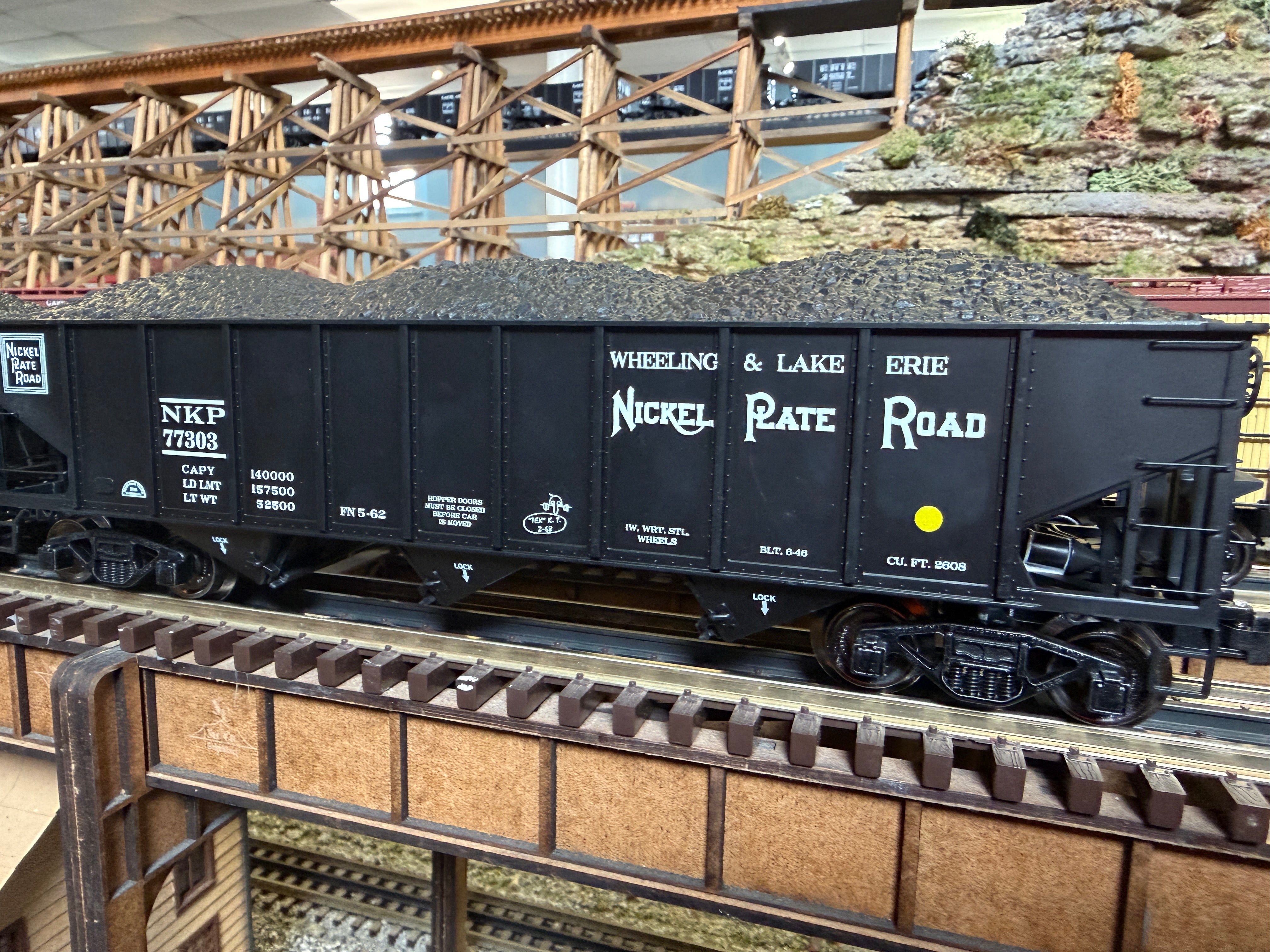 Ready Made Trains RMT-66245-3 - 70 Ton 3-Bay Coal Hopper Car "Nickel Plate Road" w/ Load (Wheeling & Lake Erie) - Custom Run for MrMuffin'sTrains
