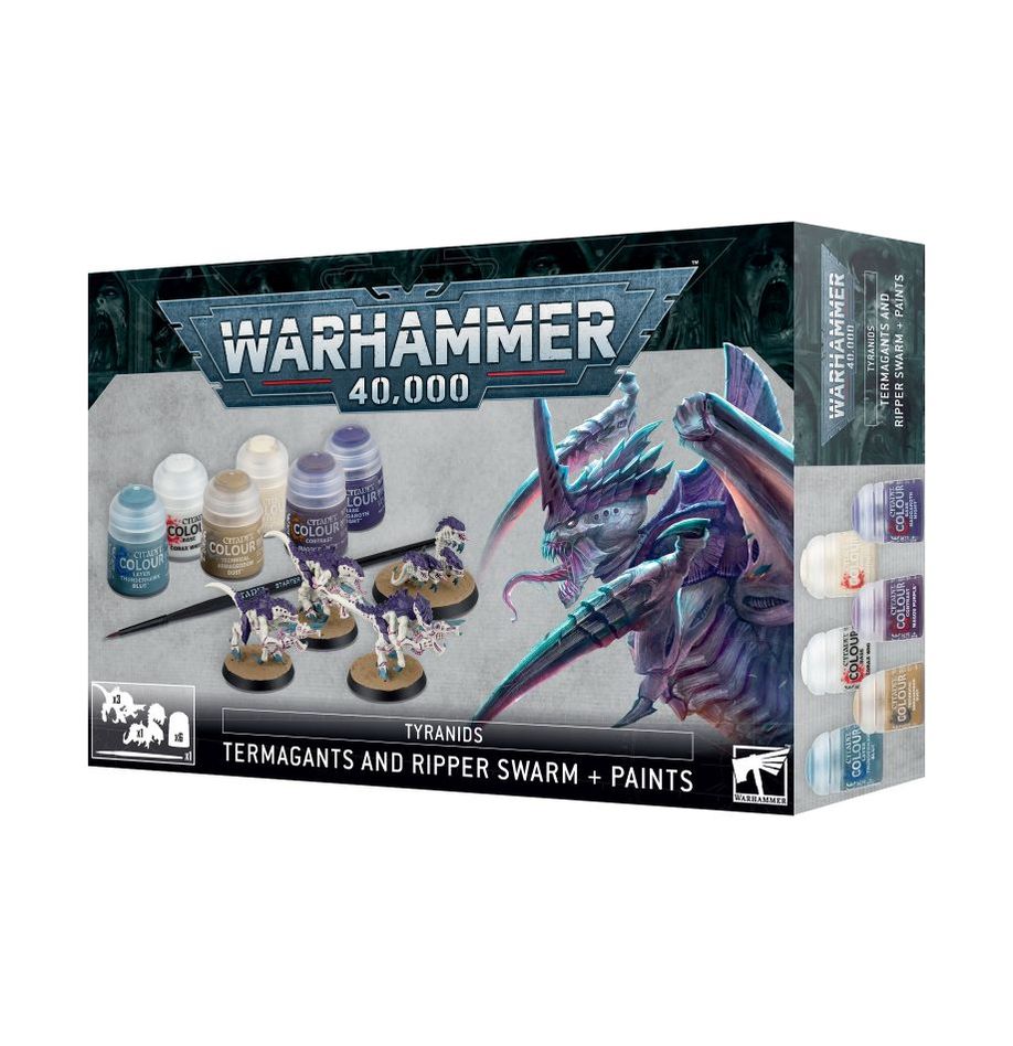 Games Workshop 60-13 - Warhammer 40,000 - Tyranids: Termagants & Ripper Swarm + Paint Set
