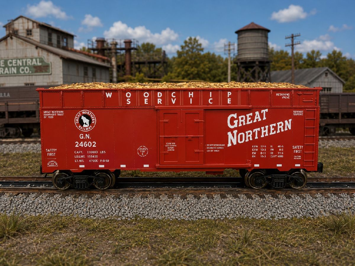 Ready Made Trains RMT-86481 - 40' Woodchip Car "Great Northern"