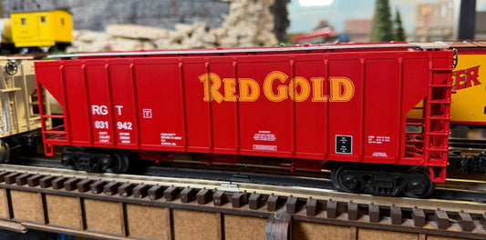 MTH 30-70163 - Ps-2 Discharge Hopper Set "Red Gold" (3-Car) - Custom Run for MrMuffin'sTrains - MrMuffin'sTrains