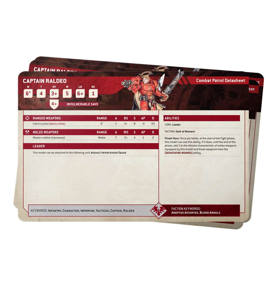 Games Workshop 41-04 - Warhammer 40,000 - Blood Angels: Datasheet Cards