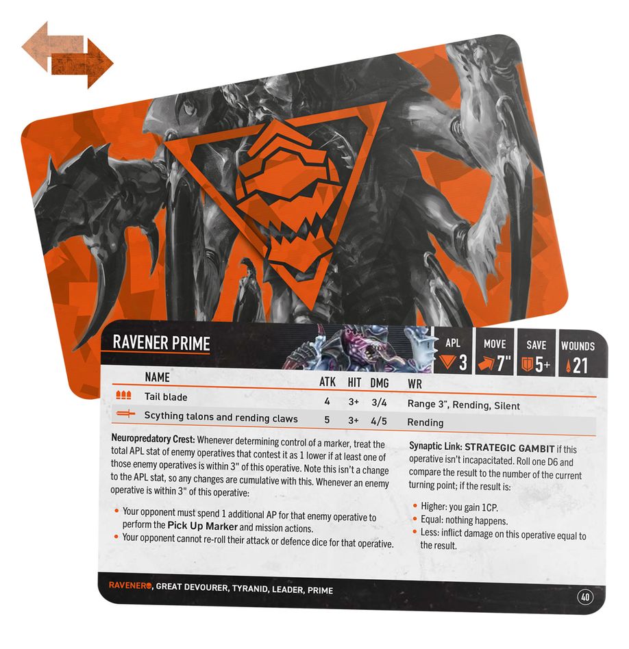 Games Workshop 102-62 - Kill Team - Raveners: Datacards