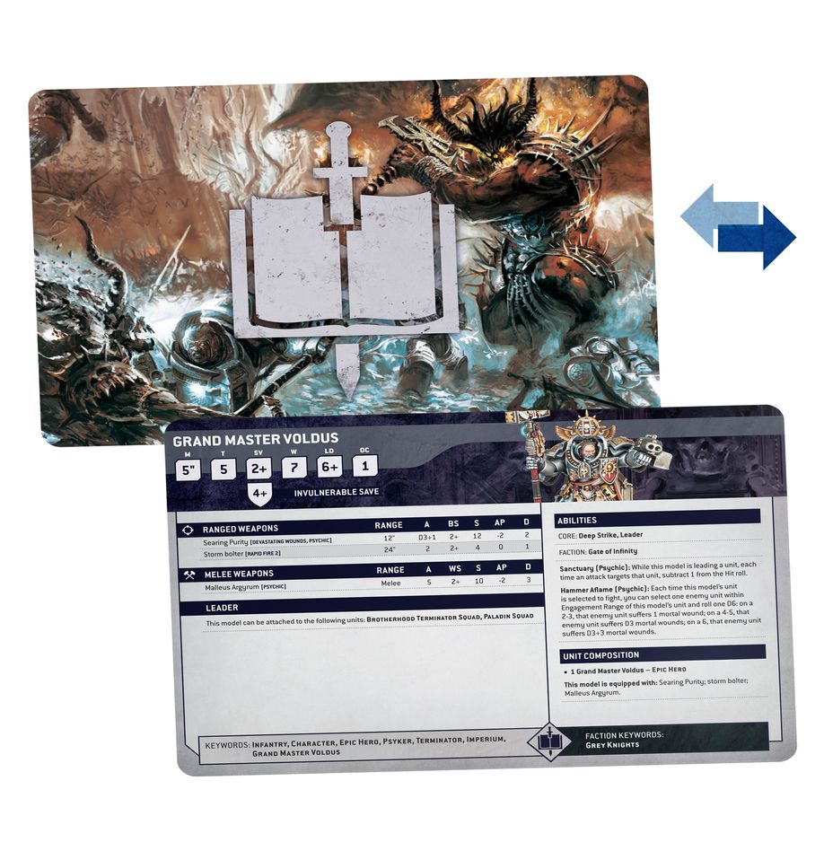 Games Workshop 57-02 - Warhammer 40,000 - Grey Knights: Datasheet Cards