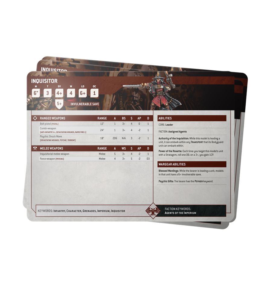 Games Workshop 68-27 - Warhammer 40,000: Datasheet Cards: Imperial Agents