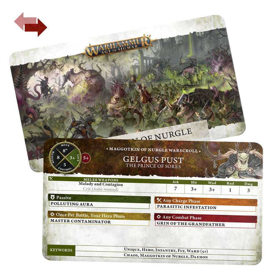 Games Workshop 83-59 - Age of Sigmar - Maggotkin of Nurgle: Warscroll Cards (2026)