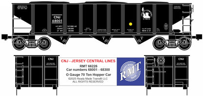 Ready Made Trains RMT-66226 - 70 Ton 3-Bay Coal Hopper Car "Jersey Central"