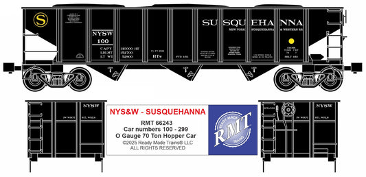 Ready Made Trains RMT-66243 - 70 Ton 3-Bay Coal Hopper Car "Susquehanna"