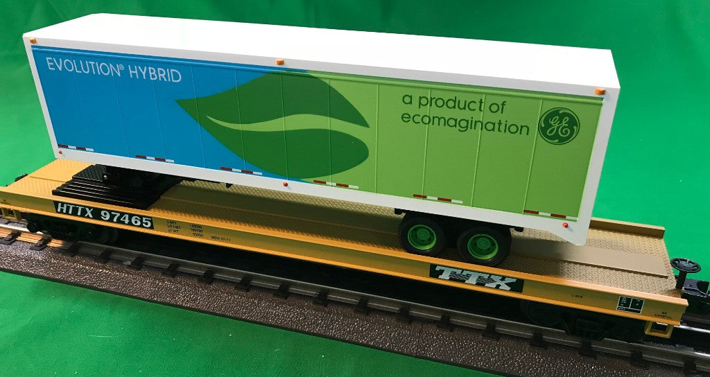 MTH 20-95278 TTX Flat Car w/ 40' Trailer-2 Car Set-Second hand-M5473