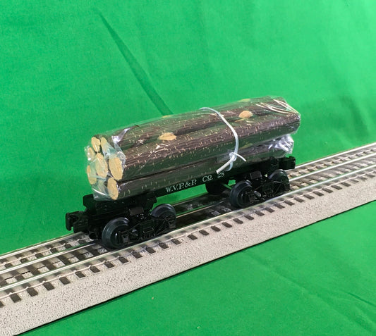 MTH 20-92336 - Premier - Skeleton Flat Car "West Virginia Pulp & Paper Co." w/ Log Load Set #2 - MrMuffin'sTrains