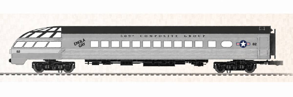 Lionel 27274USA - 18" Aluminum Skytop Lounge Car "US Army Air Corp" - Custom Run for MrMuffin'sTrains