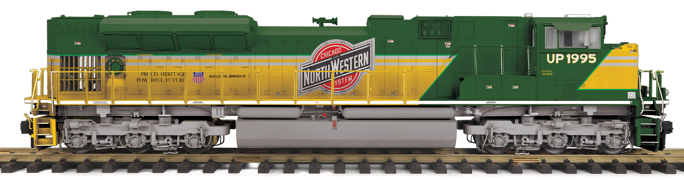 MTH G 70-2164-1 - SD70AH Diesel Engine "Chicago & North Western" #1995 w/ PS3 (UP Heritage) - Custom Run for MrMuffin'sTrains / Sidetrack Hobbies