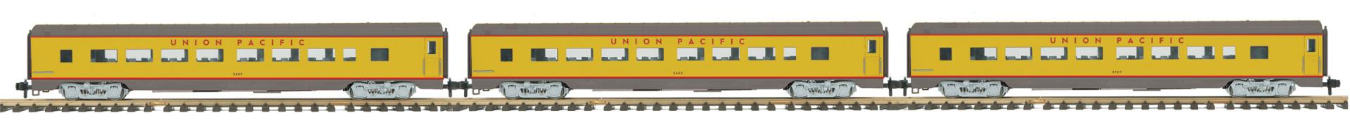 MTH 70-65041 - RailKing One Gauge - Streamlined Passenger Car Set "Union Pacific" (Smooth) 3-Car